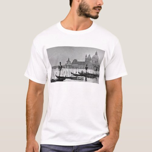 Black White Grand Canal Venice Italy Travel T_Shirt