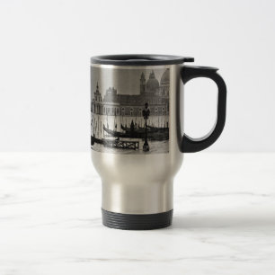 Black White Grand Canal Venice Italy Travel Travel Mug