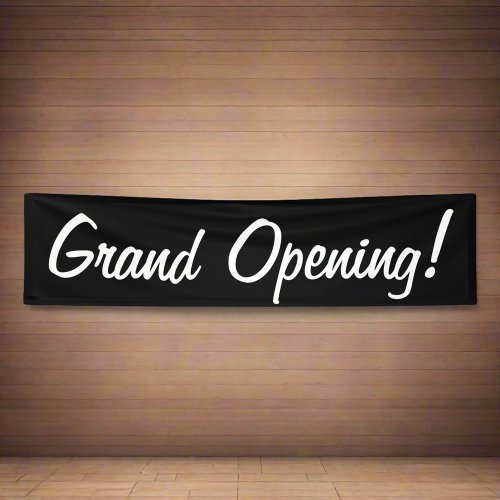 Black  White Grand Opening Promotional Business   Banner