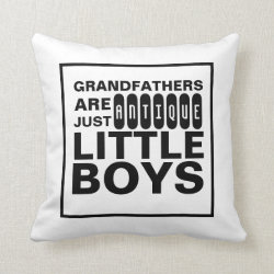 Black White Grandfathers Antique Little Boys Throw Pillow