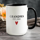 Black White Grandma Birth Announcement Mug<br><div class="desc">Use this mug as a birth announcement to give to the grandma to be. There is a matching grandpa baby announcement mug also. Designed for you by Blackberry Boulevard.</div>