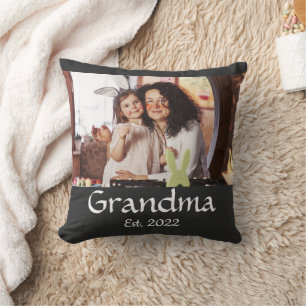 Black White Grandma Established Bold Photo Throw Pillow