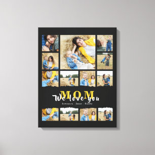 Black & White grandma Mom photo collage mother day Canvas Print