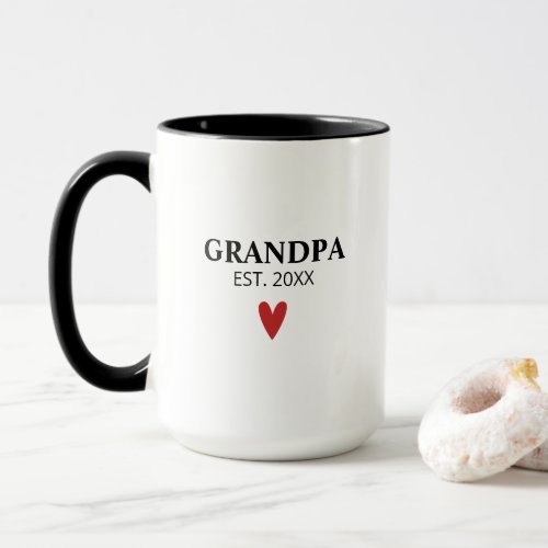Black White Grandpa Birth Announcement Mug