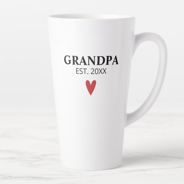 Black White Grandpa Birth Announcement Mug (Right)