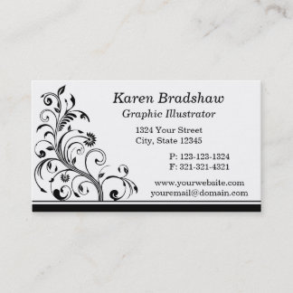 Black & White Graphic Illustrator Business Cards