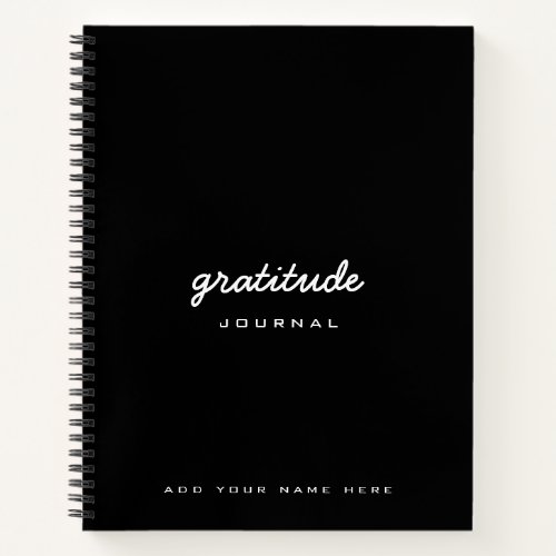 black white Gratitude journal