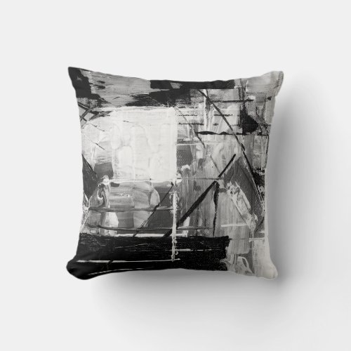 BlackWhiteGray Abstract Decor Pillow