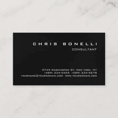 Black White Gray Attractive Business Card