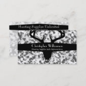 Black White & Gray Camouflage Business Card (Front/Back)