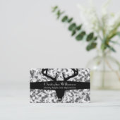 Black White & Gray Camouflage Business Card (Standing Front)