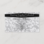 Black White & Gray Camouflage Business Card (Back)