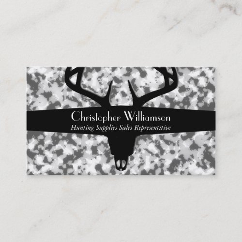 Black White &amp; Gray Camouflage Business Card Template