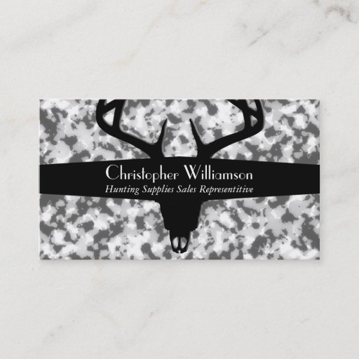 Customizable Black White &amp; Gray Camouflage Business Card Template