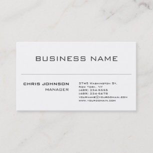 Black & White Gray Charming Manager Business Card