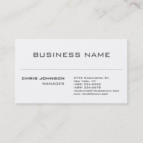 Black  White Gray Charming Manager Business Card