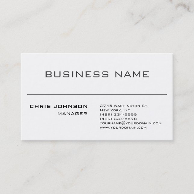Black & White Gray Charming Manager Business Card (Front)