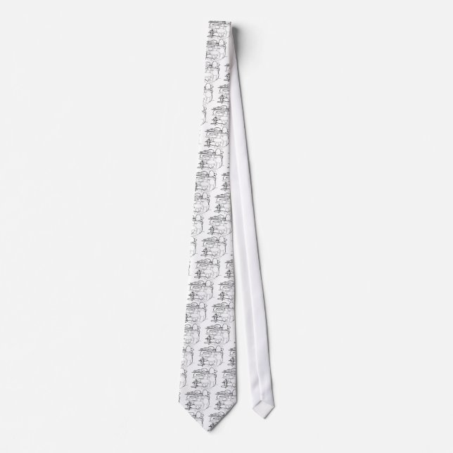 Black White Gray Circles, Digital Art by Kids :) Neck Tie (Front)