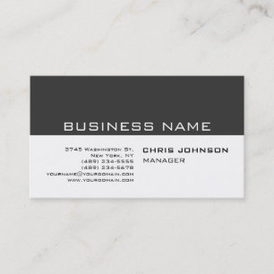 Black & White Gray Clear Manager Business Card