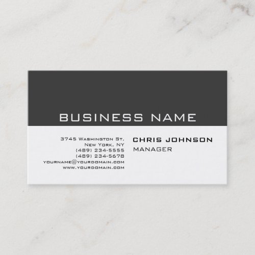 Black  White Gray Clear Manager Business Card