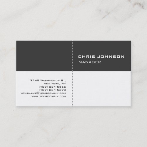 Black  White Gray Consultant Business Card