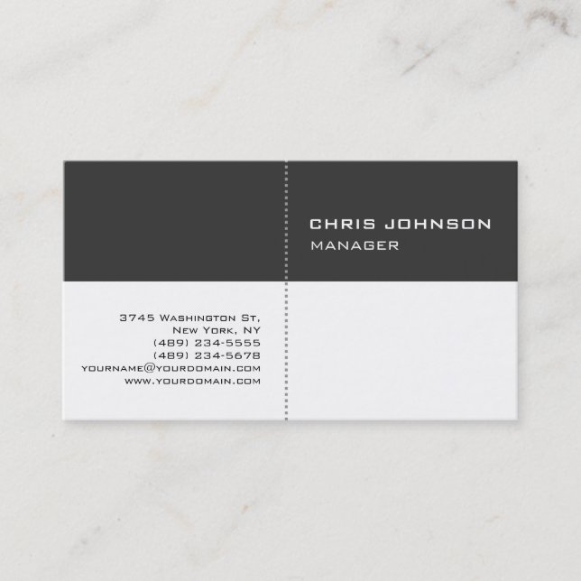 Black & White Gray Consultant Business Card (Front)