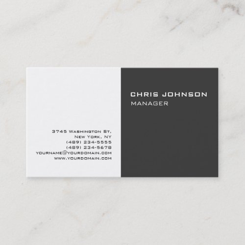 Black  White Gray Consultant Business Card