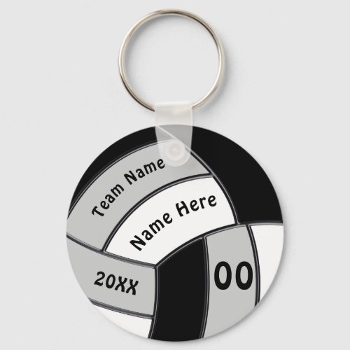 Black White Gray Custom Cheap Volleyball Gifts Keychain