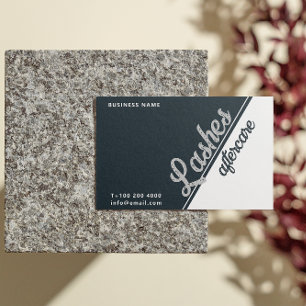 Black White Gray Grey Lash Client After Care Business Card