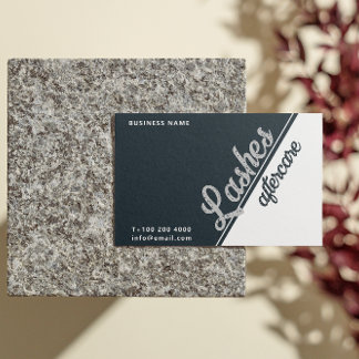 Black White Gray Grey Lash Client After Care Business Card