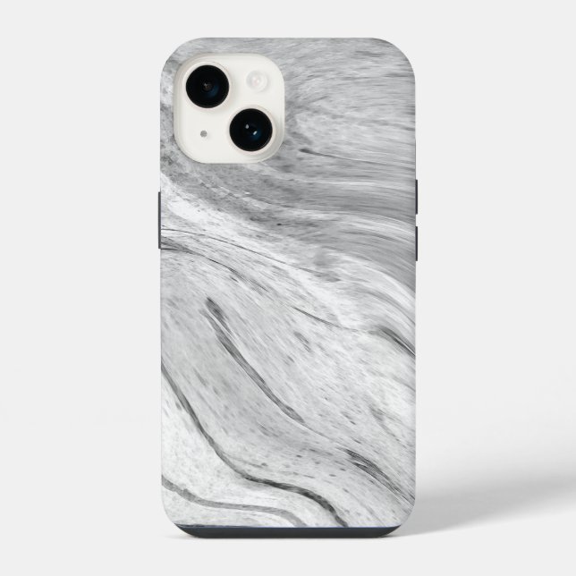 Black White Gray Marble Pattern iPhone / Android  Case (Back)