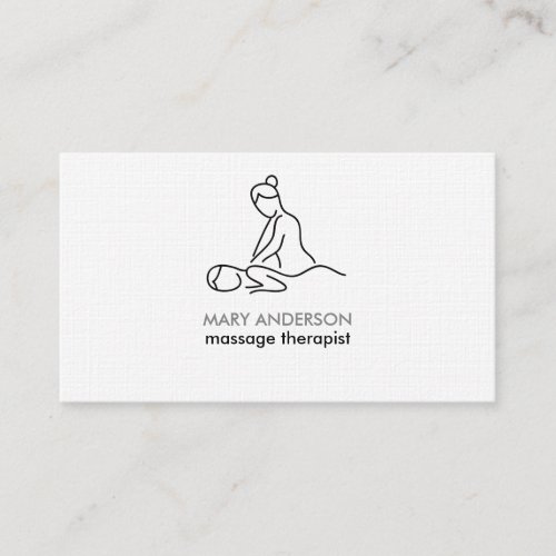 Black White Gray Massage Therapy Masseuse Spa Business Card