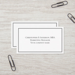 Black White Gray Minimalist Professional Corporate Business Card
