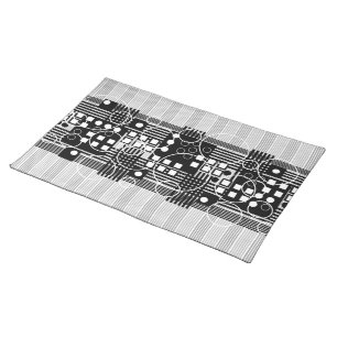 Black White Gray Modern Abstract Design Placemat