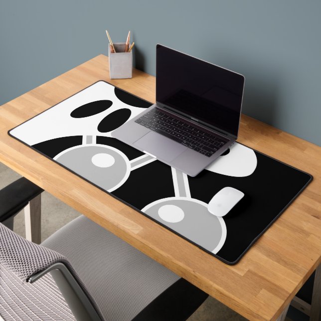 Black white gray modern doodle art desk mat (Office 2)