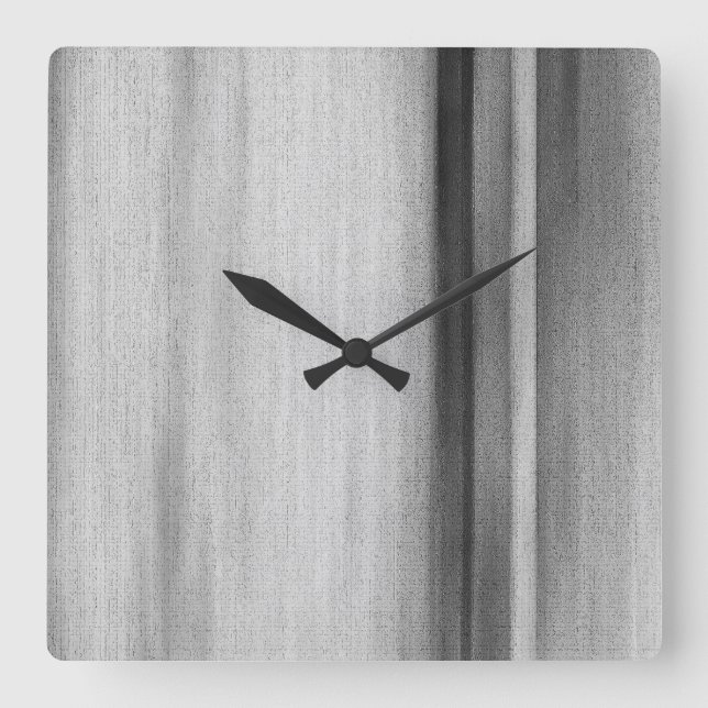 Black White Gray Modern Square Wall Clock (Front)