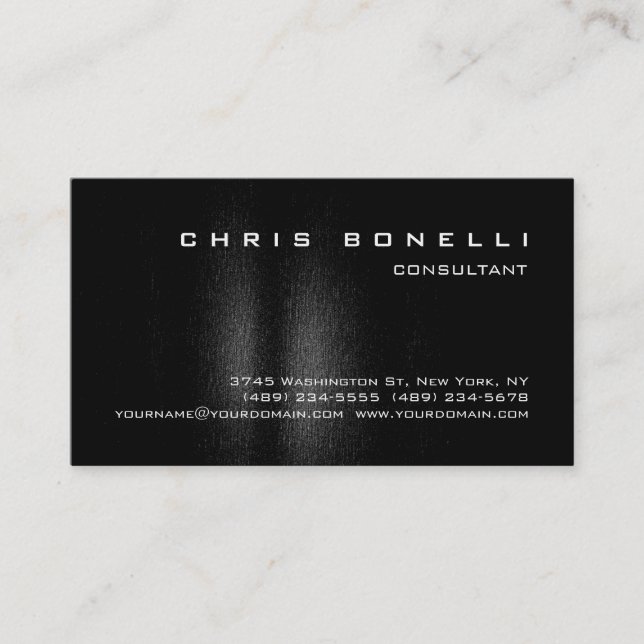 Black White Gray Pattern Attractive Business Card (Front)