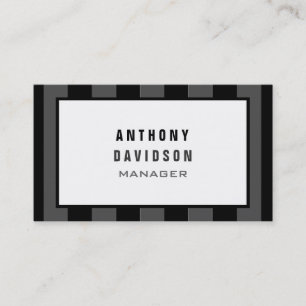 Black White Gray Pattern Striped Business Card