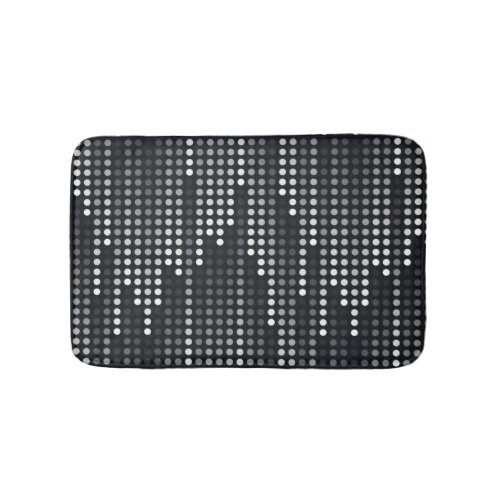 Black White Gray polka dots matrix Bath Mat