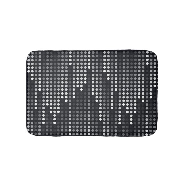 Black White Gray polka dots matrix Bath Mat (Front)