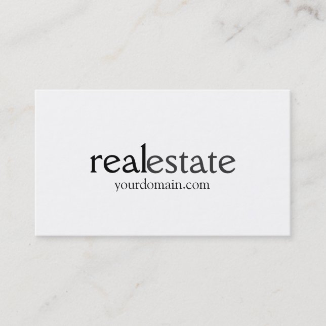 Black White Gray Real Estate Agent Business Card (Front)