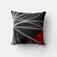 Black White Gray & Red Abstract Design Throw Pillo