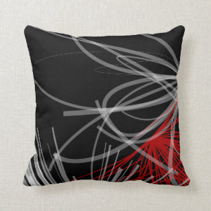 red gray throw pillows