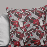 Black White Gray & Red Lily Flowers Throw Pillow<br><div class="desc">Modern throw pillow features a stylish organic lily floral design of white, red and gray lily flowers on a black background. An elegant and contemporary throw pillow for your bedroom or favorite chair, accent pillow for your family room or living room couch, or a thoughtful modern home gift for any...</div>