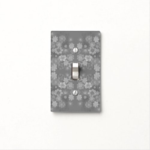 Black White Gray Retro Floral Watercolor Pattern Light Switch Cover