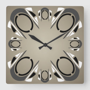 Black White Gray Sepia Art Deco Wall Clock