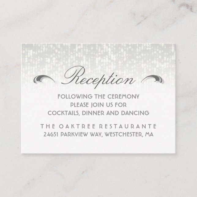 Black White & Gray Simplicity Art Deco Reception Enclosure Card (Front)