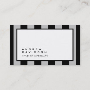 Black White Gray Striped Pattern Business Card