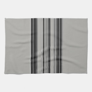 Black White Gray Striped Pattern Kitchen Towel