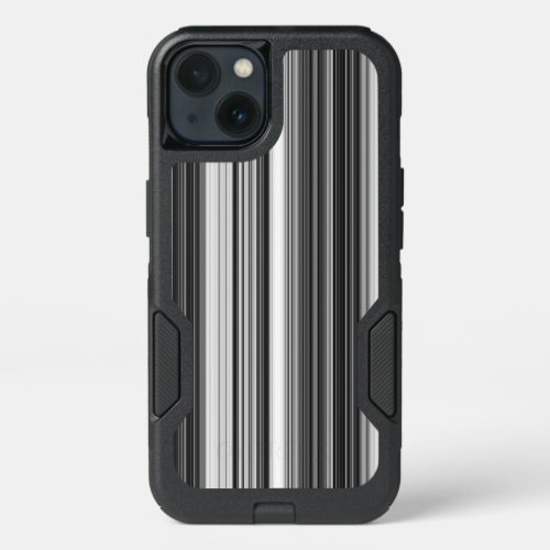 Black White Gray Striped Pattern iPhone 13 Case